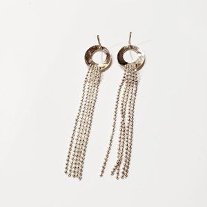 Sterling Silver Round Drop Dangle Beaded Earrings